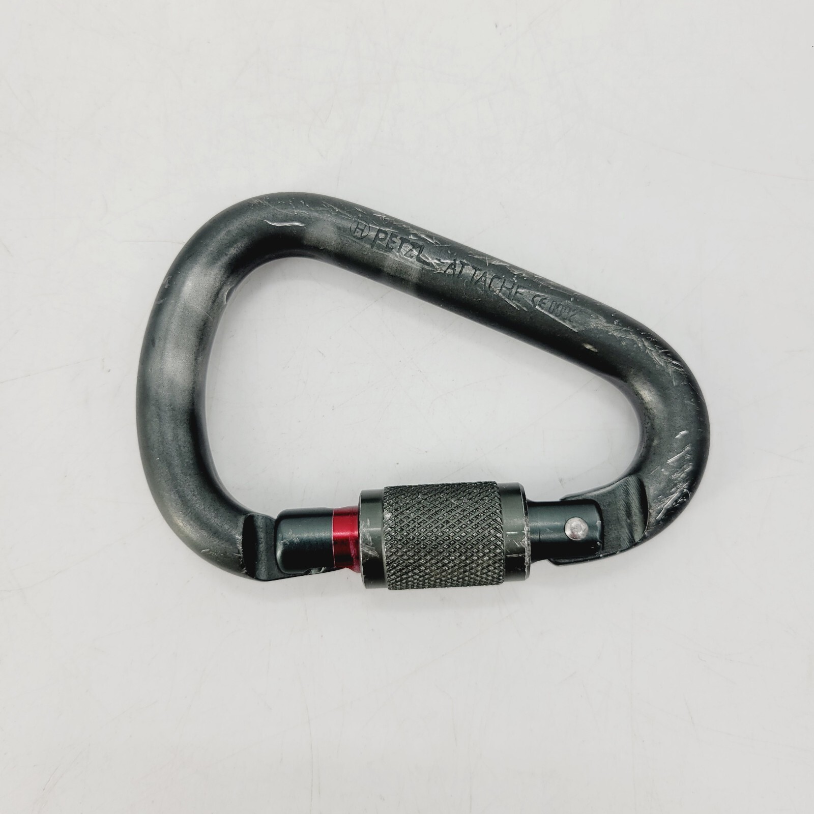 Mosquetón de bloqueo Petzl Attache redondo tornillo bloqueo en forma de pera verde militar