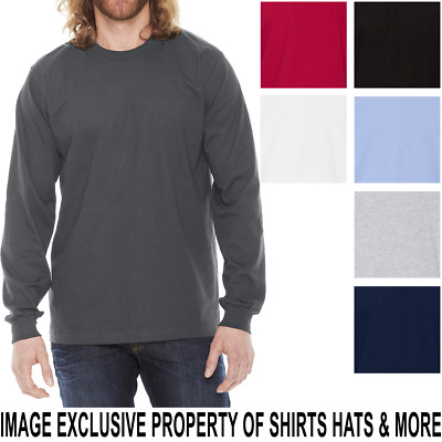 American Apparel Herren Langarm T-Shirt Fine Jersey PRESHRUNK Baumwolle Tee S-2XL