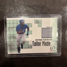 CARLOS DELGADO 2001 FLEER LEGACY TAILOR MADE GW JERSEY !⚾️BLUE JAYS🐦