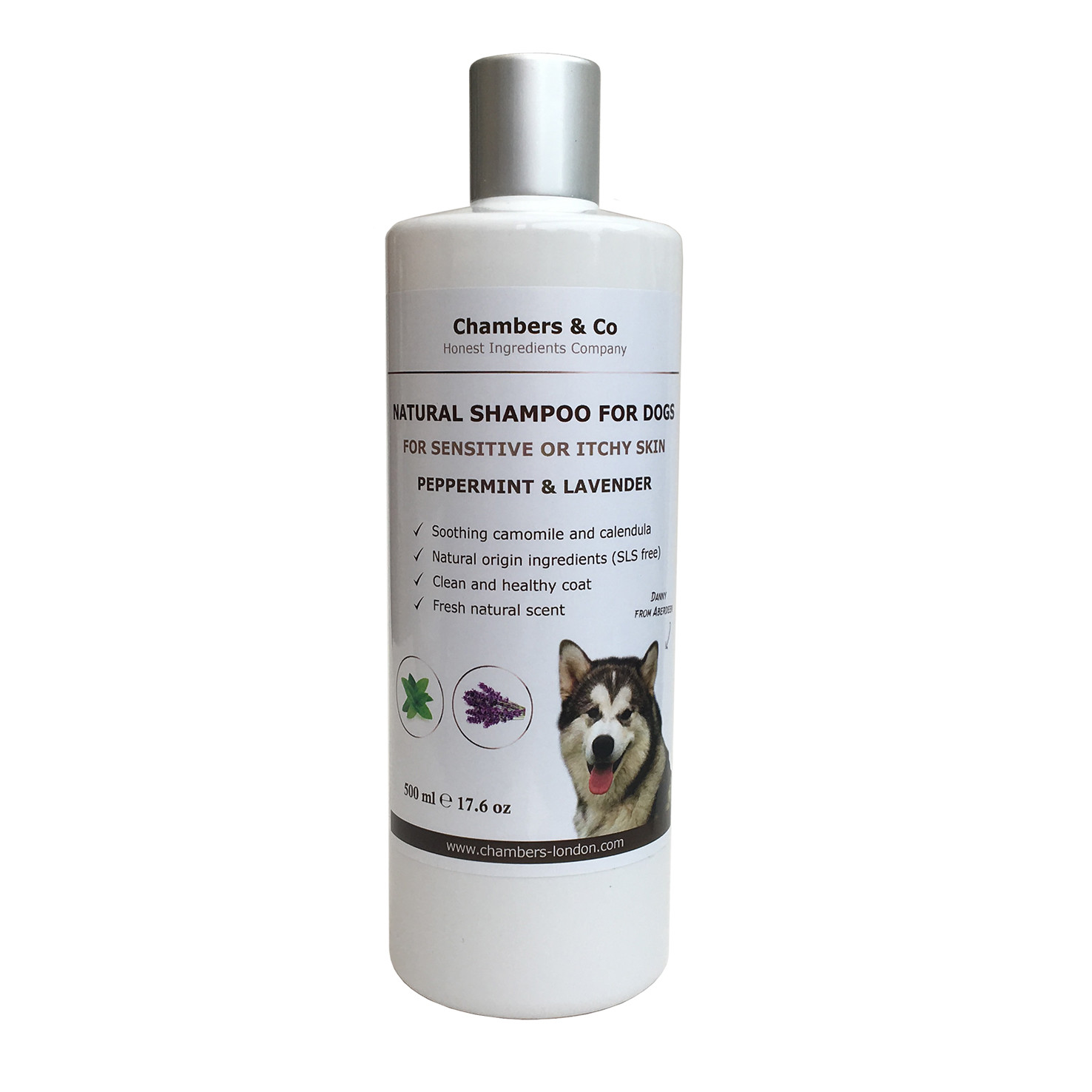 Chambers Natural Shampoo for Dogs Sensitive or Itchy Skin Essential Oils 500ml