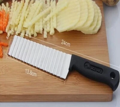 Kitchen Potato Chips Salad Vegetable Crinkle Cutter Stainless Steel UK seller ne