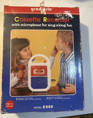 Gran Prix Sing Along Cassette Recorder Vintage C550 New In Box VTG