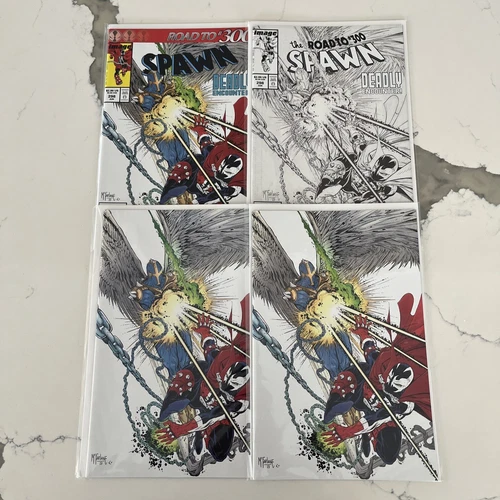 SPAWN #298 Set! Regular + Virgin + B&W Variant Cover! Amazing Spiderman homage!