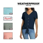 Weatherproof Vintage Ladies' Tie Front Top V-Neck | E52