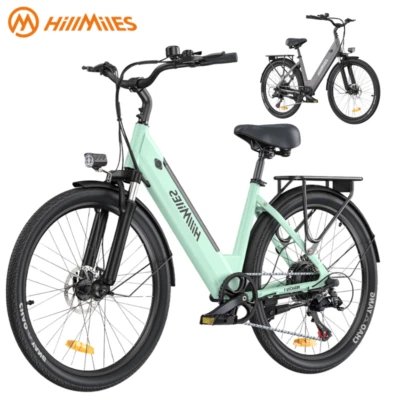 HillMiles City E Bike Unisex Erwachsene 7 Geschwindigkeiten E Bike 36V 26 Zoll