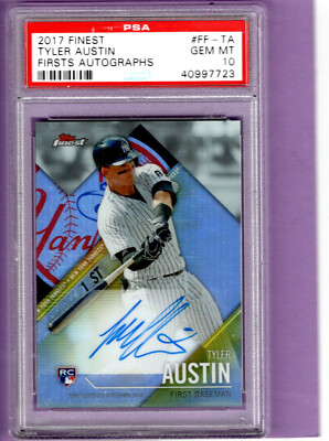 2017 Finest 1st Autograph TYLER AUSTIN RC yankees no.FF-TA PAS Graded Gem MT 10 