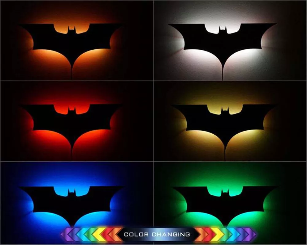 The Batman Logo LED Night Light Wireless Remote Control Lamp 40CM | eBay