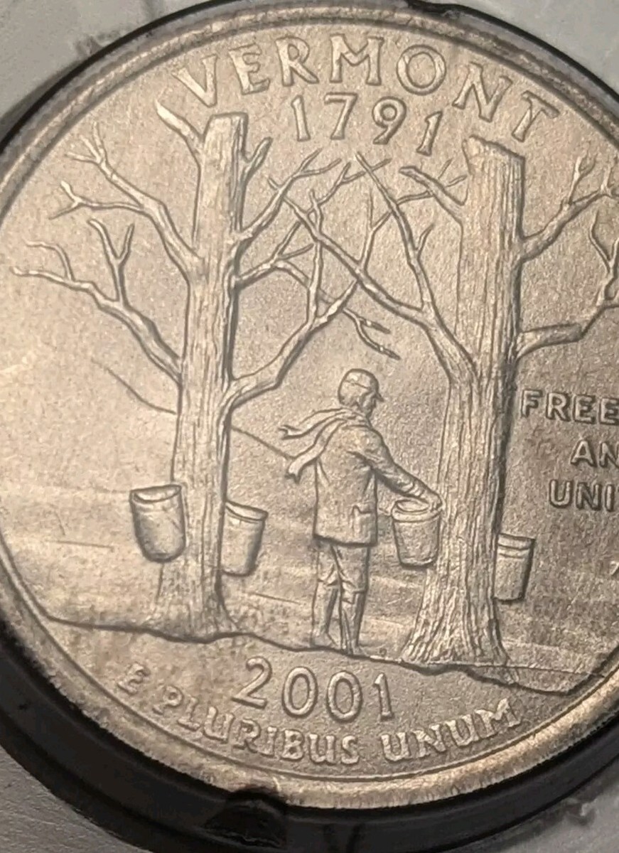【新品未開封】2001年発行 バーモント州Quarter 1 バンク•ロール 2001 Vermont US Mint State Quarters Uncirculated Sealed Bank
