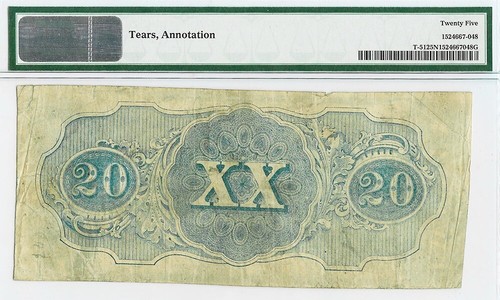 1862 CONFEDERATE STATES OF AMERICA $20 RICHMOND NOTE T-51 PMG VERY FINE 25 NET - Picture 2 of 2