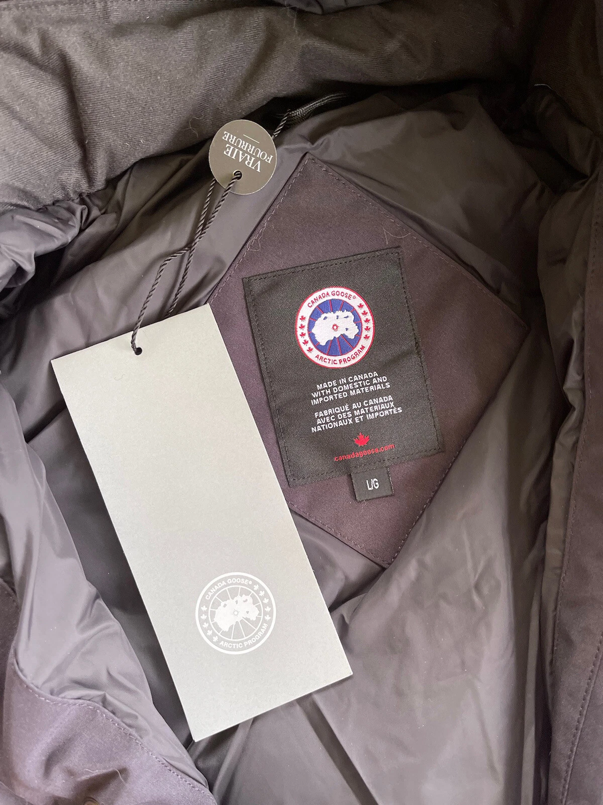 Canada Goose Giacca Parka Uomo Emory Parka Navy Cappuccio Pelliccia Taglia L Nuova con Etichette