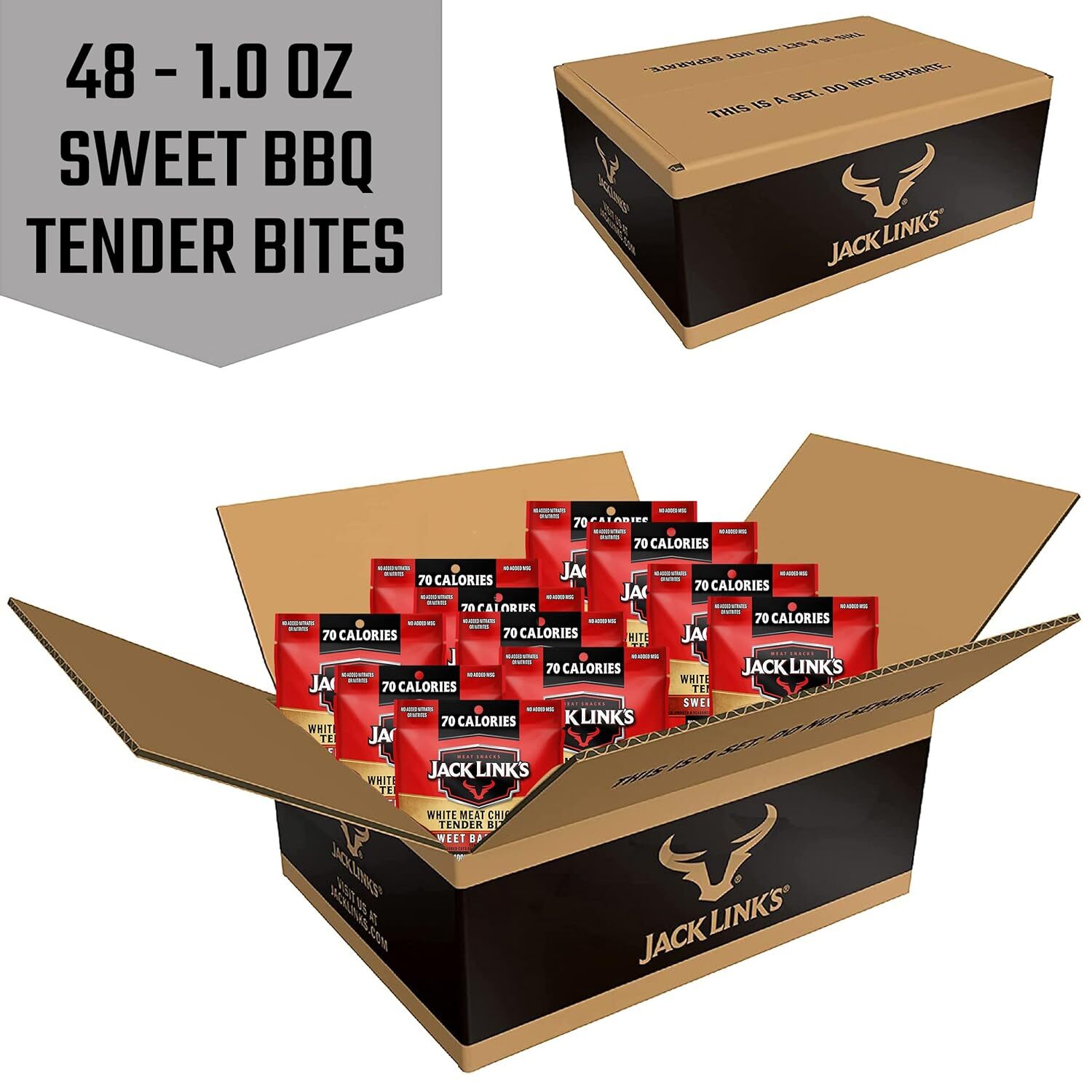 Jack Link's Chicken Tender Bites, Sweet BBQ, Bulk Pack 1oz (Pack of