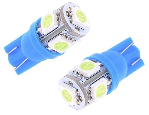 192 194 W5W 168 Xenon Brand New 2 Pcs Blue T10 5-SMD Wedge 5050 LED Light Bulbs - Image 2 of 4