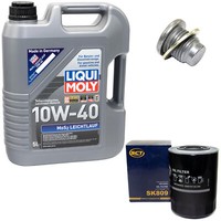 MotoröL Set 10W-40 5 Liter + ÖLfilter SK 809 + Schraube FüR Opel Arena Renault