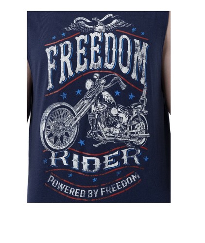 Way To Celebrate Men's Blue Americana Graphic Freedom Rider Muscle Tank Top - Picture 10 of 14