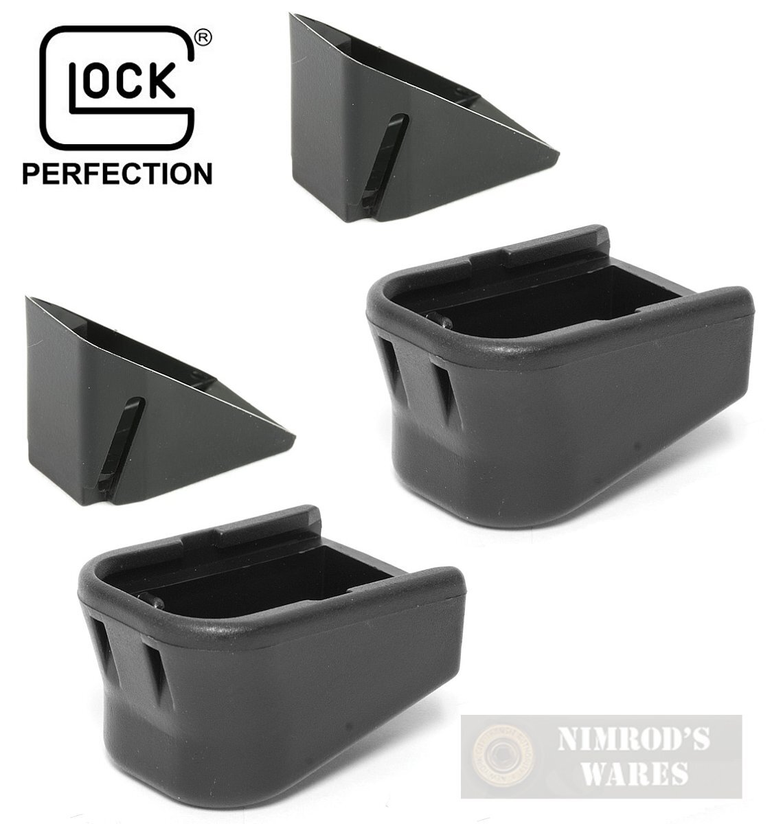 Glock PLUS TWO Mag EXTENSION + INSERT 2-PACK 9mm .40SW .357SIG