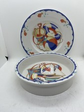 Vintage Tiffany  Co. Child's Porcelain Tiffany Seashore Plate  Bowl Set EUC