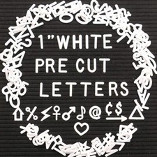 1 Inch Letters 378 pcs White Pre-cut Letters for Changeable Felt Letter Board