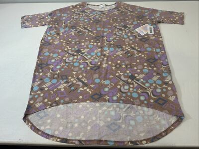 LulaRoe Irma Tunic Light Brown Geometric Pattern Print Top NWT Size M Medium