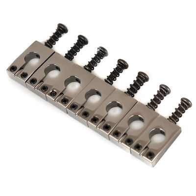 MannMade USA Bridge Saddles - PRS - Polished - Black Nickel - 7 string