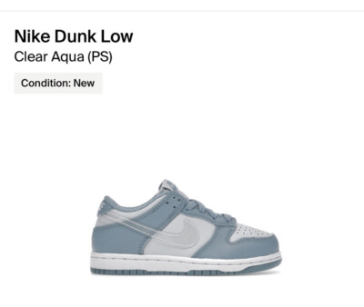 nike dunk clear aqua