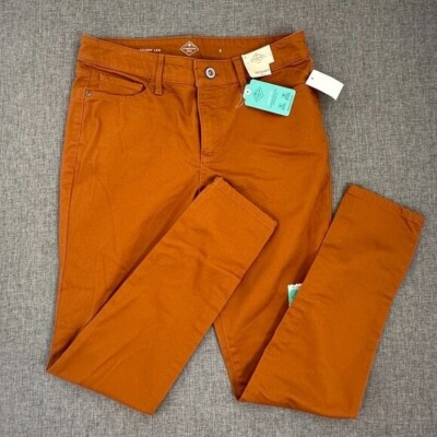 NEW! St.John's Bay Skinny Jeans Brown Sugar Almond Color Stretchy Size 8 Cotton