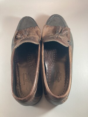 Mens GH Bass Sz 10 M Brown Black Leather Tassel Kilt Loafers  display picture 3