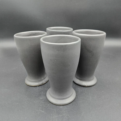 Red Wing Pottery Gray TUMBLER Cup Set 2nds Vintage Lot of 4