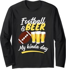 Camiseta Fútbol Cerveza Regalos EE. UU. Deportes Tailgating Drinking America Manga Larga