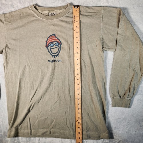 Life is Good Shirt Mens Medium Green Right On Sunglasses Beanie Hat USA Made - Picture 3 of 9
