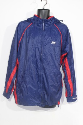 Helly Hansen Herren Windbreaker Jacke mittelblau rot Mantel packbar Vintage 