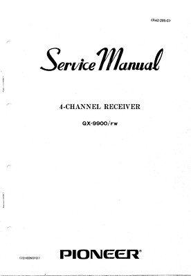 Service Manual Guide for Pioneer QX-9900 