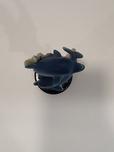 Decorative Dolphins Swimming Dancing Waves Teal Blue Statue 5” Tall - Picture 5 of 10