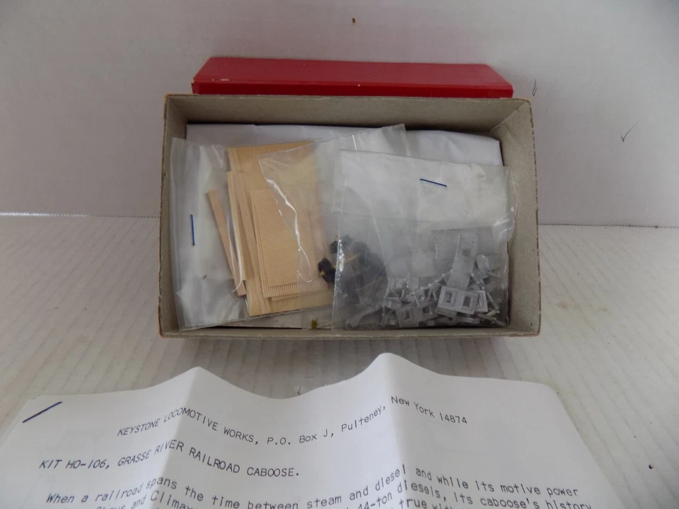 CABOOSE  FOR; GRASSE RIVER  BY; KEYSTONE LOCOMOTIVE WORKS KIT   PO NOS - Image 2 of 4