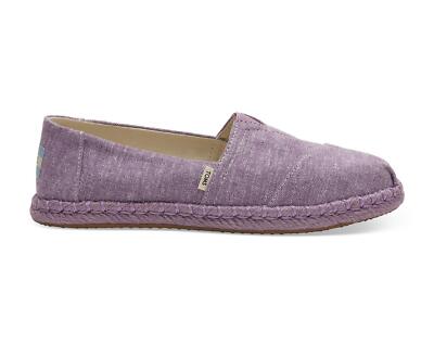 TOMS Espadrille Alpargata Rose Violet Slub Chambray Slipper Ballerina Halbschuhe