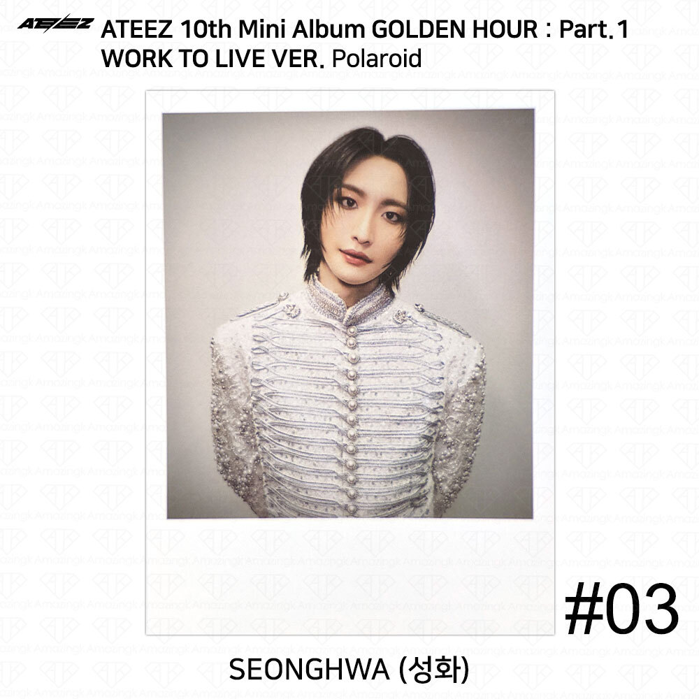 ATEEZ Golden Hour Part.1 Work To Live Ver Photocard Polaroid