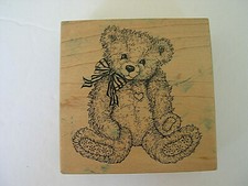 Fuzzy Bear PSX 1995 Rubber Stamp G1174 Retired Teddy Bear