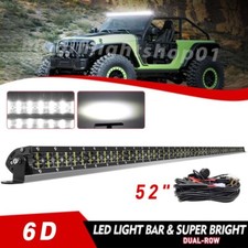 6d 52 Inch Dual Row Led Light Bar Offroad Spot Flood Combo Driving Truck Suv 50