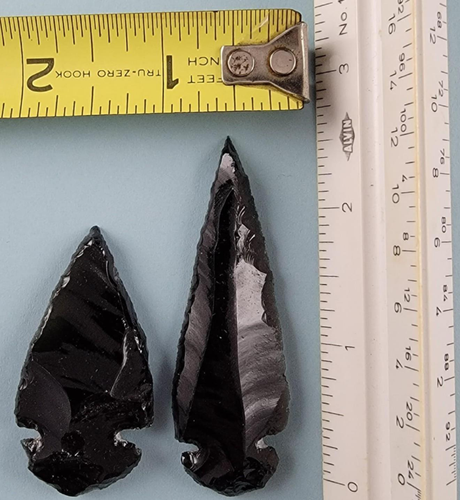 Lot of 2 Arrowhead Black Onyx in Appearance Approx 1.75"-2.5" Modern - Picture 12 of 12