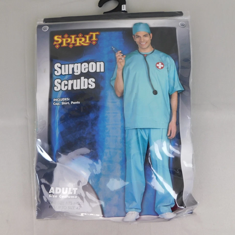 Disfraz de Cirujano Exfoliante Adulto ER Médico-Enfermera Halloween Gorra Camisa Pantalones OS #5250 Foto 4 de 4