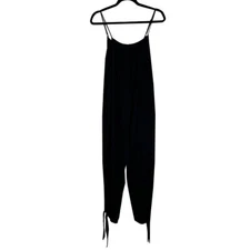 Womens Doe & Rae Large Black Jumpsuit Slouchy Pockets Crop Rayon