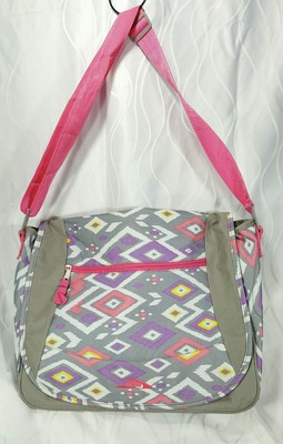 Trailmaker CROSS-BODY MESSENGER BAG backpack  pink purple and gray 