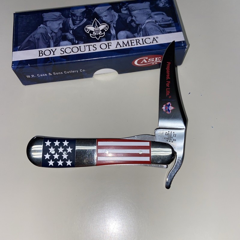 CASE XX 18069 BOY SCOUTOF 🇺🇸 RED WHITE AND BLUE SYNTHETIC SMOOTH RUSSLOCK SS