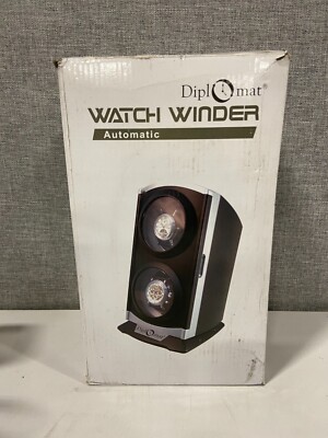 New  Diplomat Automatic Economy Double Dual Watch Winder Tower Silver Black