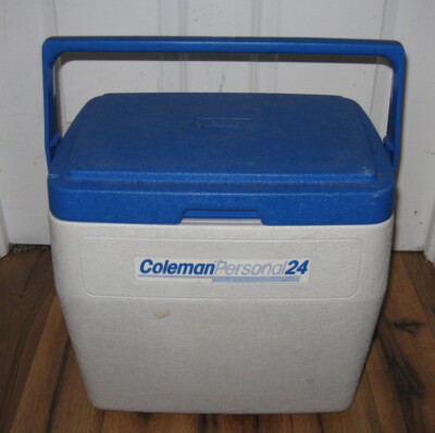 Vtg Coleman Personal 24 5276 Blue White Cooler Ice Chest Tray