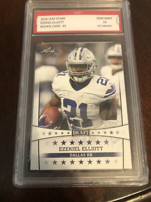 EZEKIEL ELLIOTT 2016 LEAF DRAFT STARS 1ST GRADED 10 ROOKIE CARD DALLAS  COWBOYS