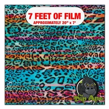 Hydrographic film Rainbow Cheetah hydro dipping 7' x 20" hydro dip