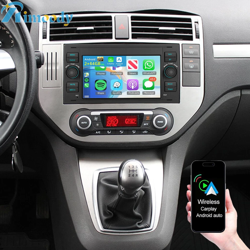 RIMOODY Für Ford Kuga Focus C-Max DM2 Android 15 Autoradio Apple Carplay Navi GPS 2+64GB