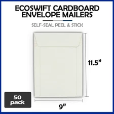 50 - 9x11.5 "EcoSwift" Brand Self Seal Shipping Photo Cardboard Envelope Mailers