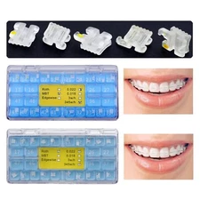 Dental Orthodontic Ceramic Brackets Braces Sapphire Roth MBT 022 345 Hooks 5-5