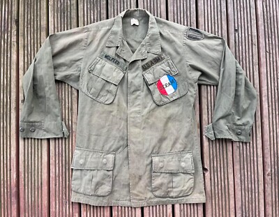 Vietnamkrieg Dschungel Jacke USARV Scram Original Patched, Slant Pocket OG-107